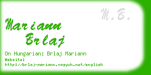 mariann brlaj business card